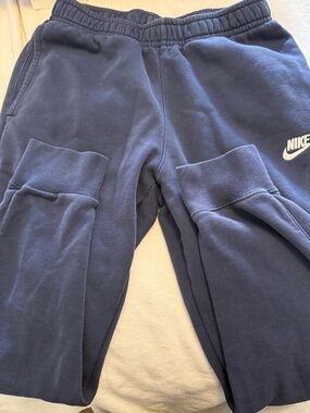 Nike Navy Sweat Joggers with White Swoosh